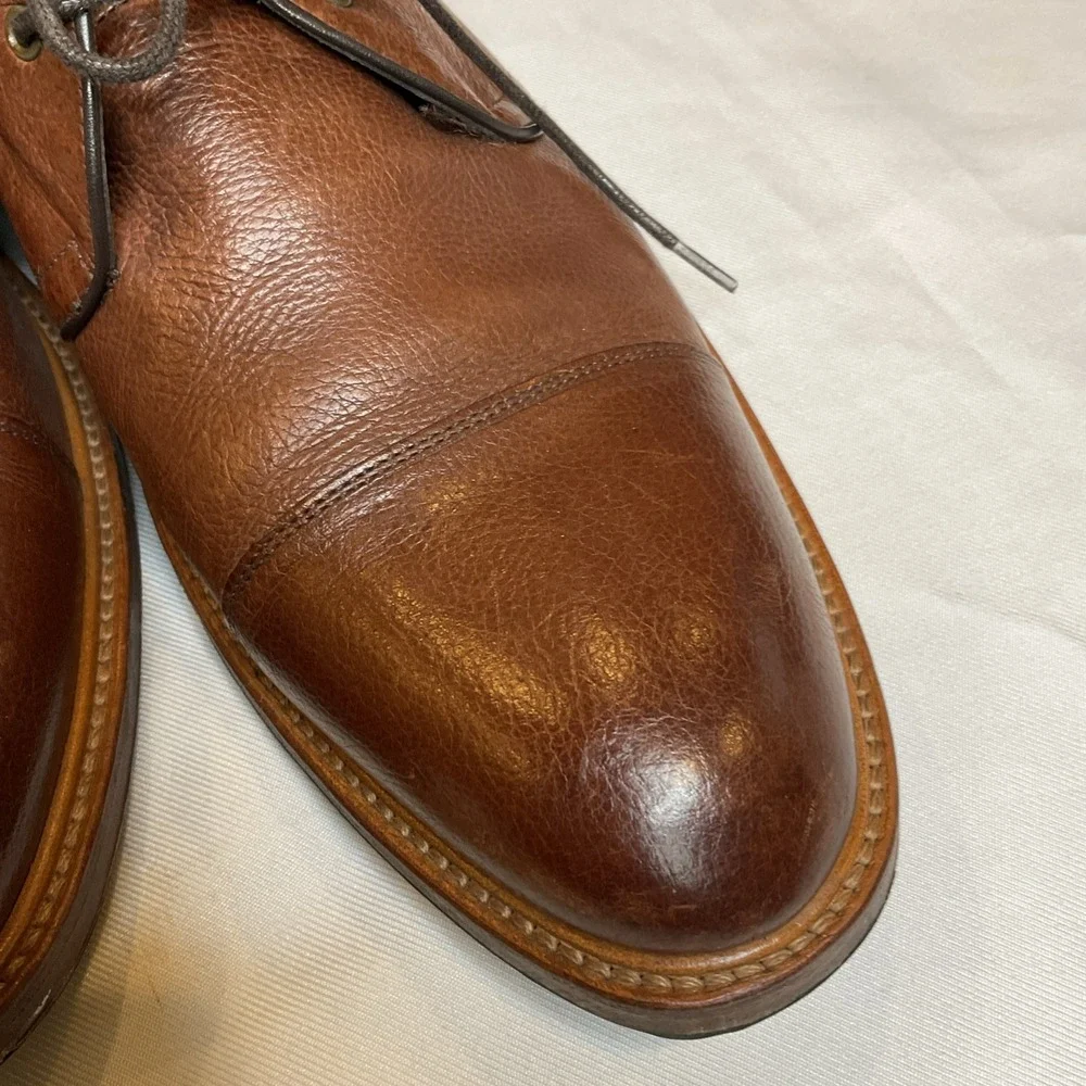 Johnston & Murphy Shearling Lined Boots Size 13 Cap Toe‎ Brown